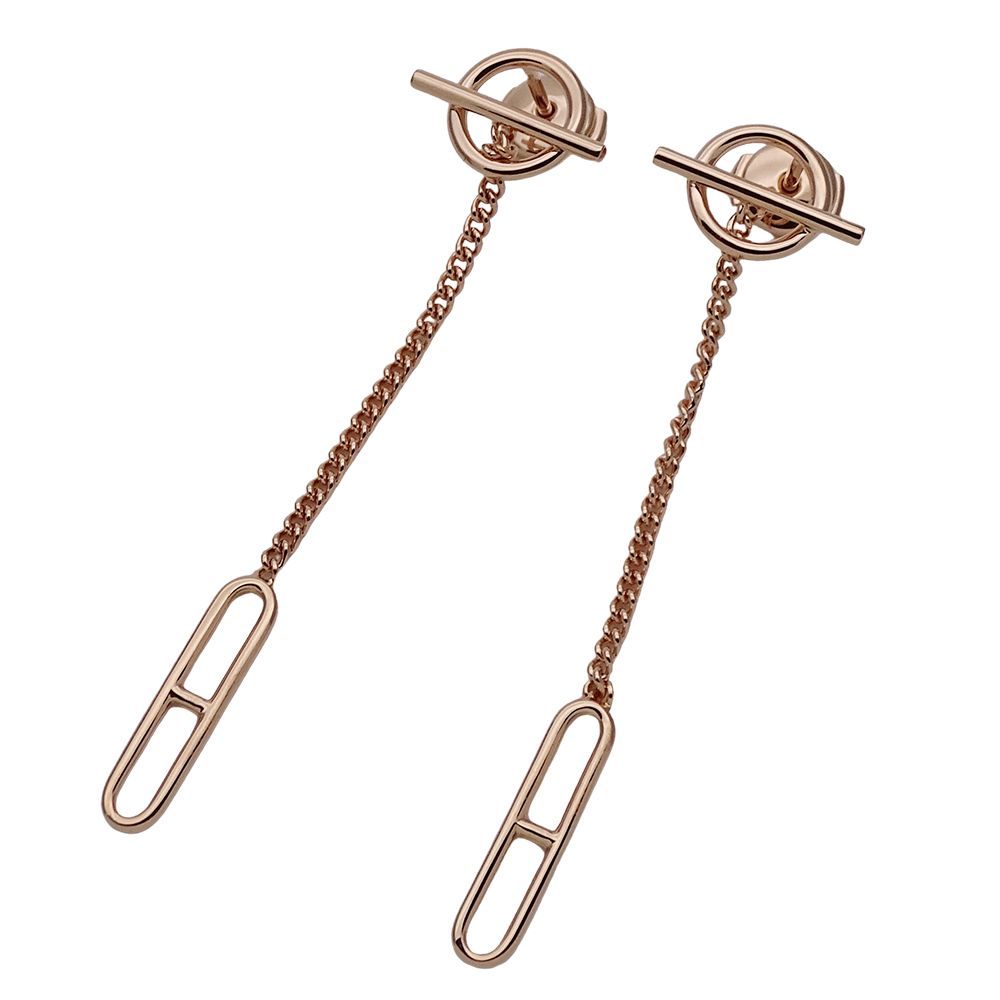 エルメス HERMES ピアス エシャペ レディース ブランド 750PG ピンクゴールド 両耳用 ジュエリー 磨き済み