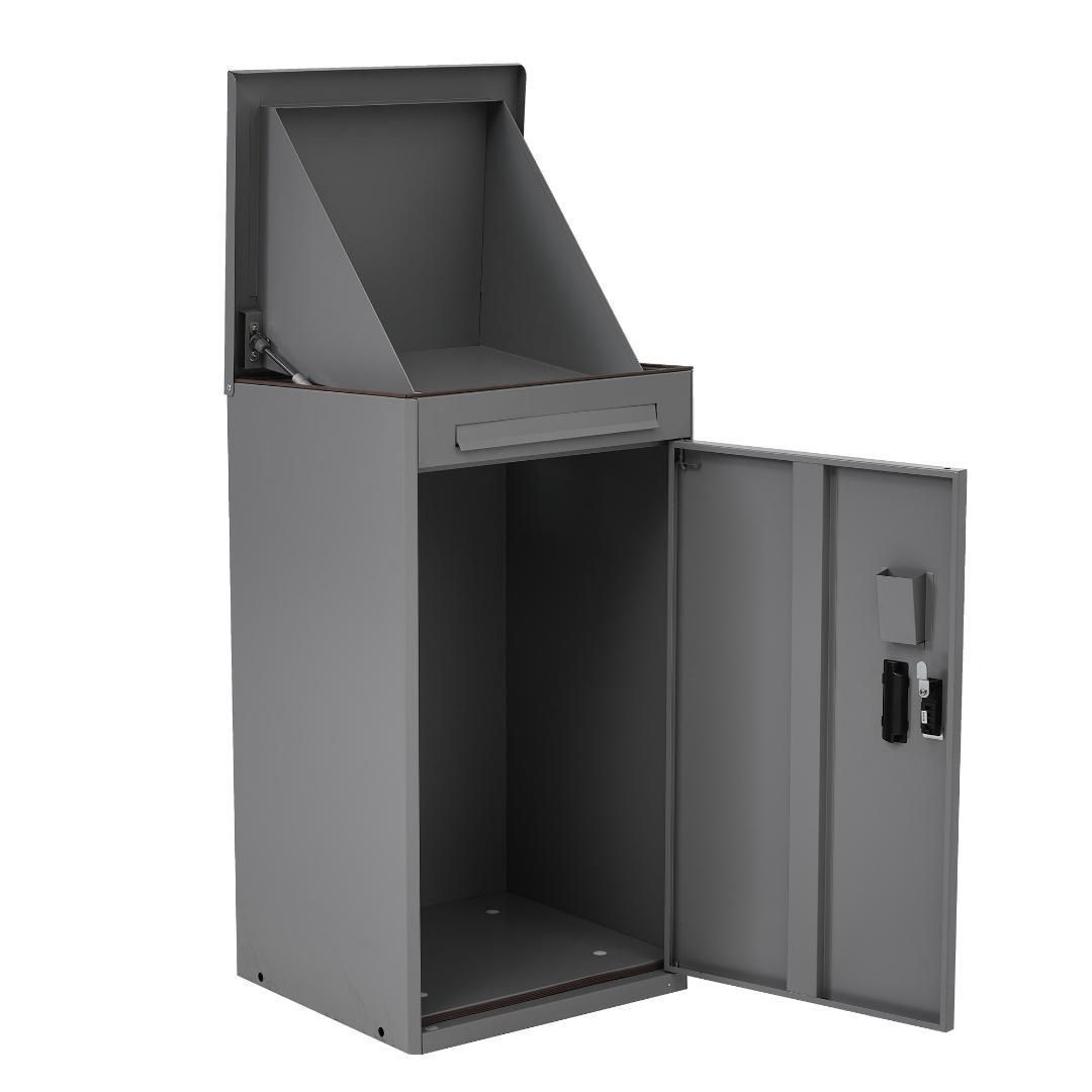 宅配ボックス 据置型 大容量 ポスト一体型投函口3つ複数投函屋外【ダークグレー】 宅配ボックス 据置型 大容量 ポスト一体型 複数投函 屋外 大型 戸建て