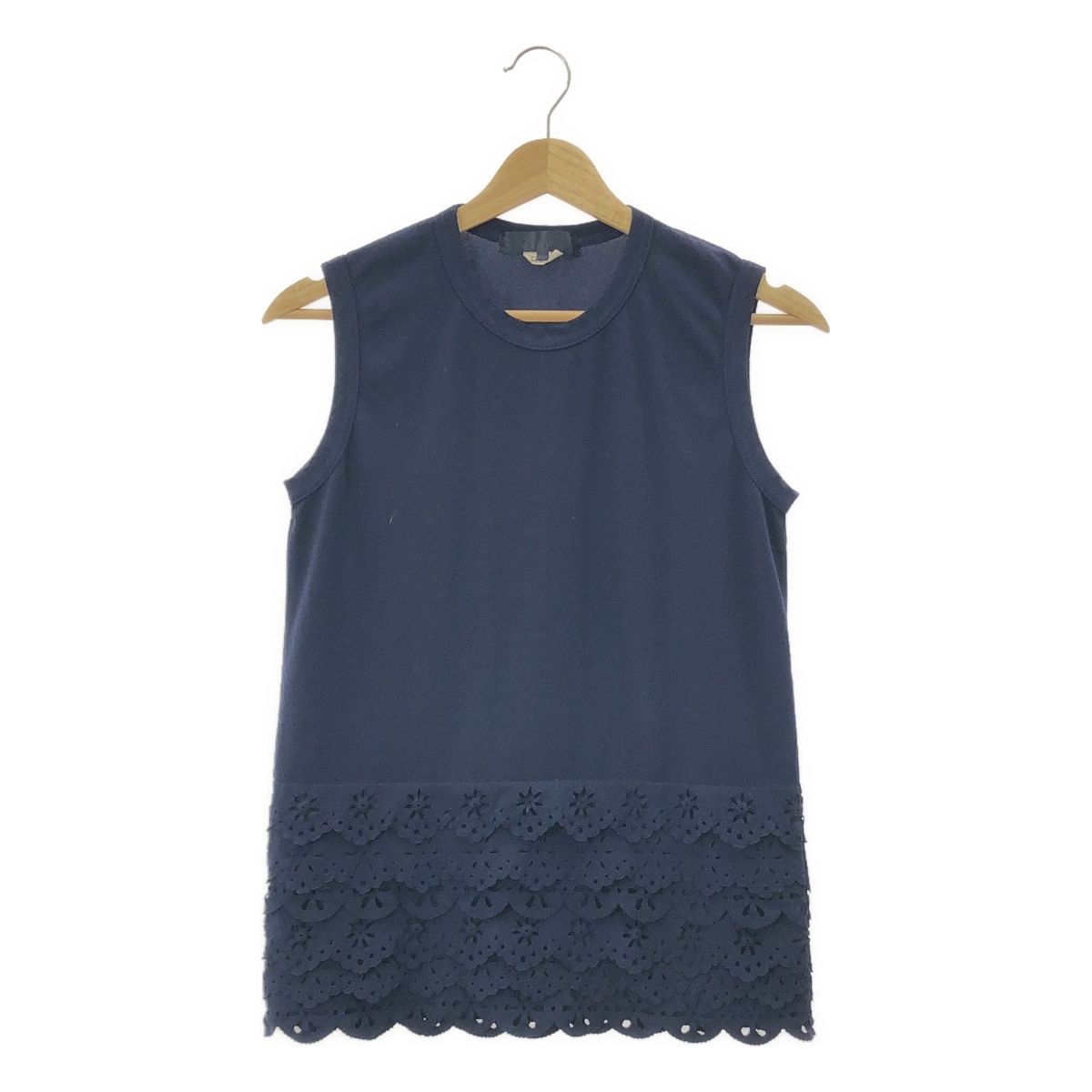 COMME des GARCONS COMME des GARCONS / コムコム | 2012SS | ポリエステル 製品加工 フリル ノースリーブ トップス | S | ネイビー | レディース COMME des GARCONS COMME des GARCONS / コムコム | 2012SS