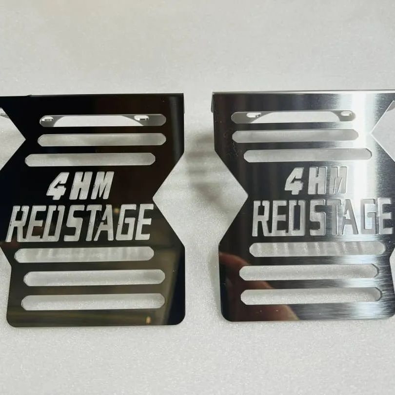 REDSTAGE オリジナル キャブカバー XJR400 チョークレバー左スイッチボックス側 鏡面ステンレス 4HM ロゴ入り レッドステージ YAMAHA 旧車