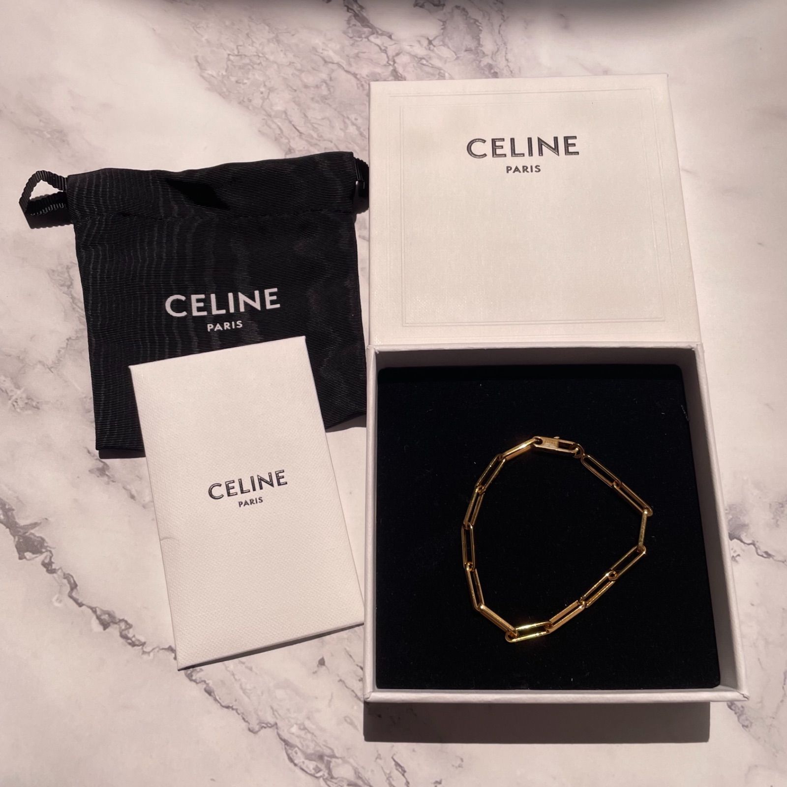 新品・未使用】CELINE チェーンブレスレット ゴールド希少品