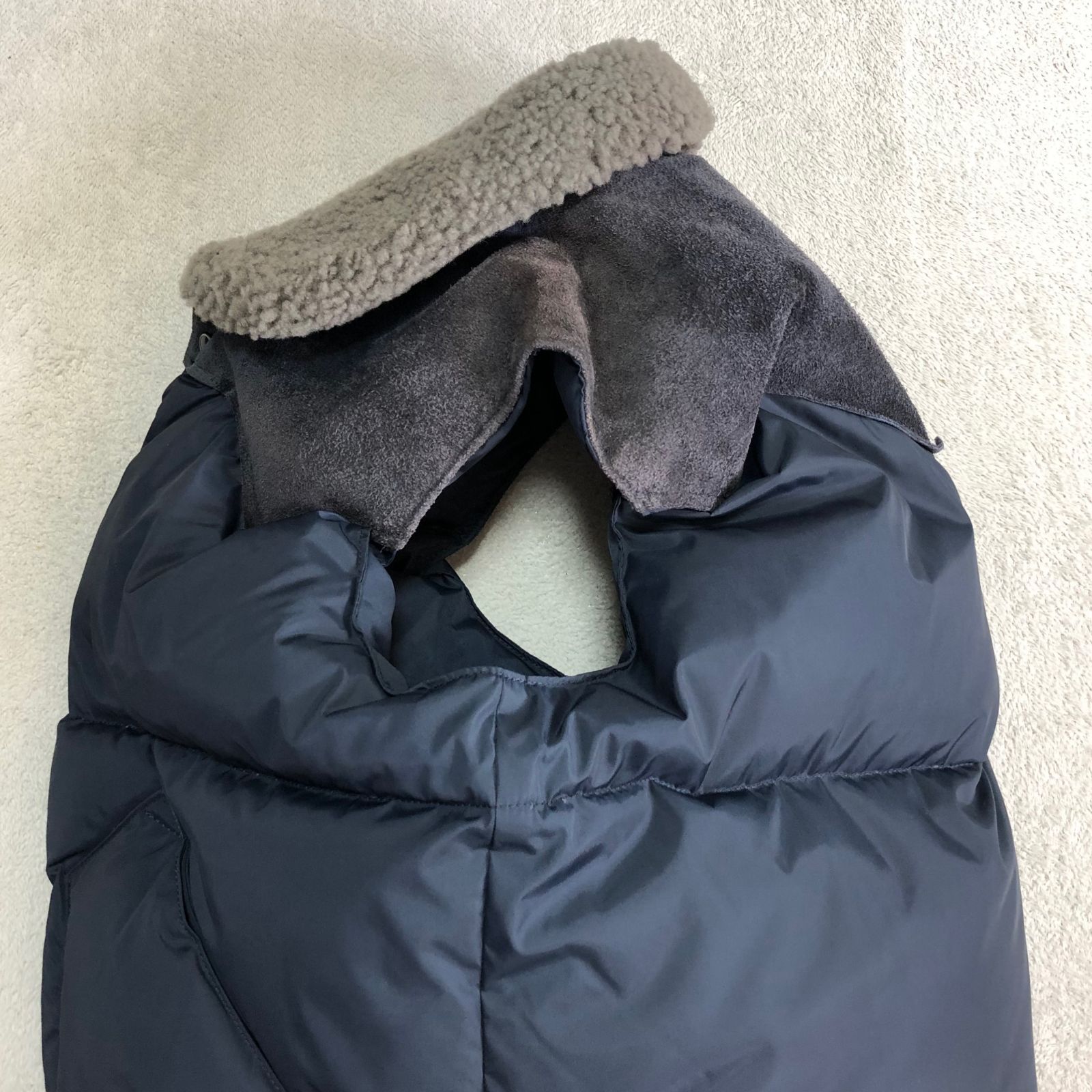 ロッキーマウンテン クリスティー ダウンベスト 36 襟ボア レザー