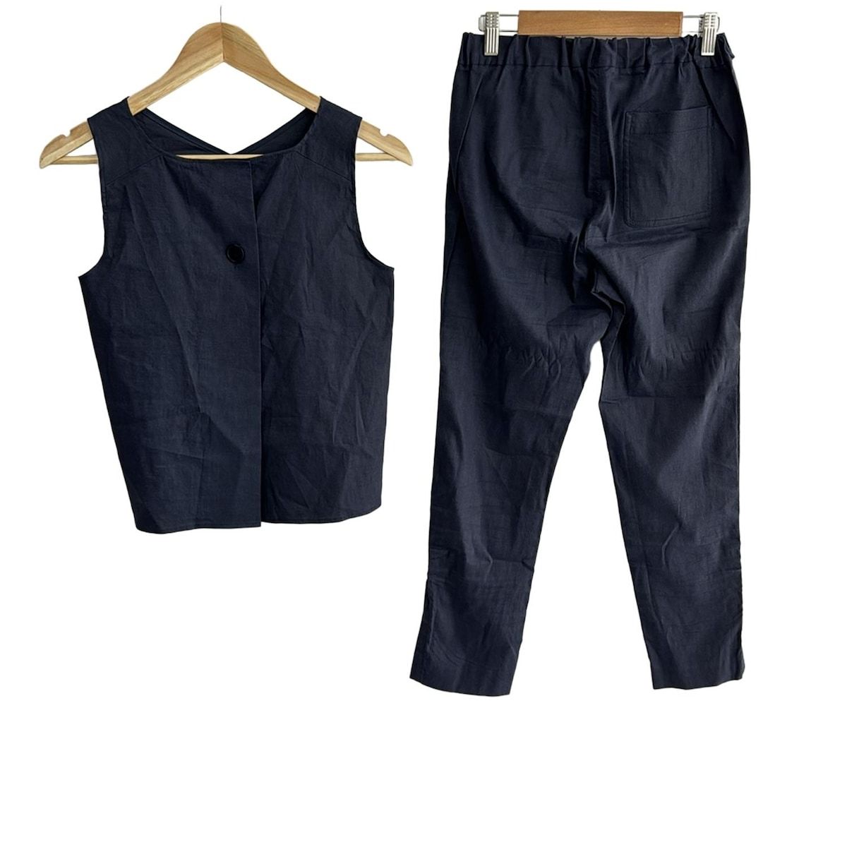 theory セオリー レディースパンツセットアップ レディース - ネイビー ウエストゴム