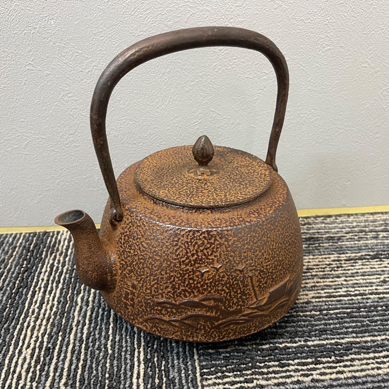 古い鉄瓶 約1.36kg 鉄茶瓶 薬缶 煎茶道具 茶道具 古道具 アンティーク