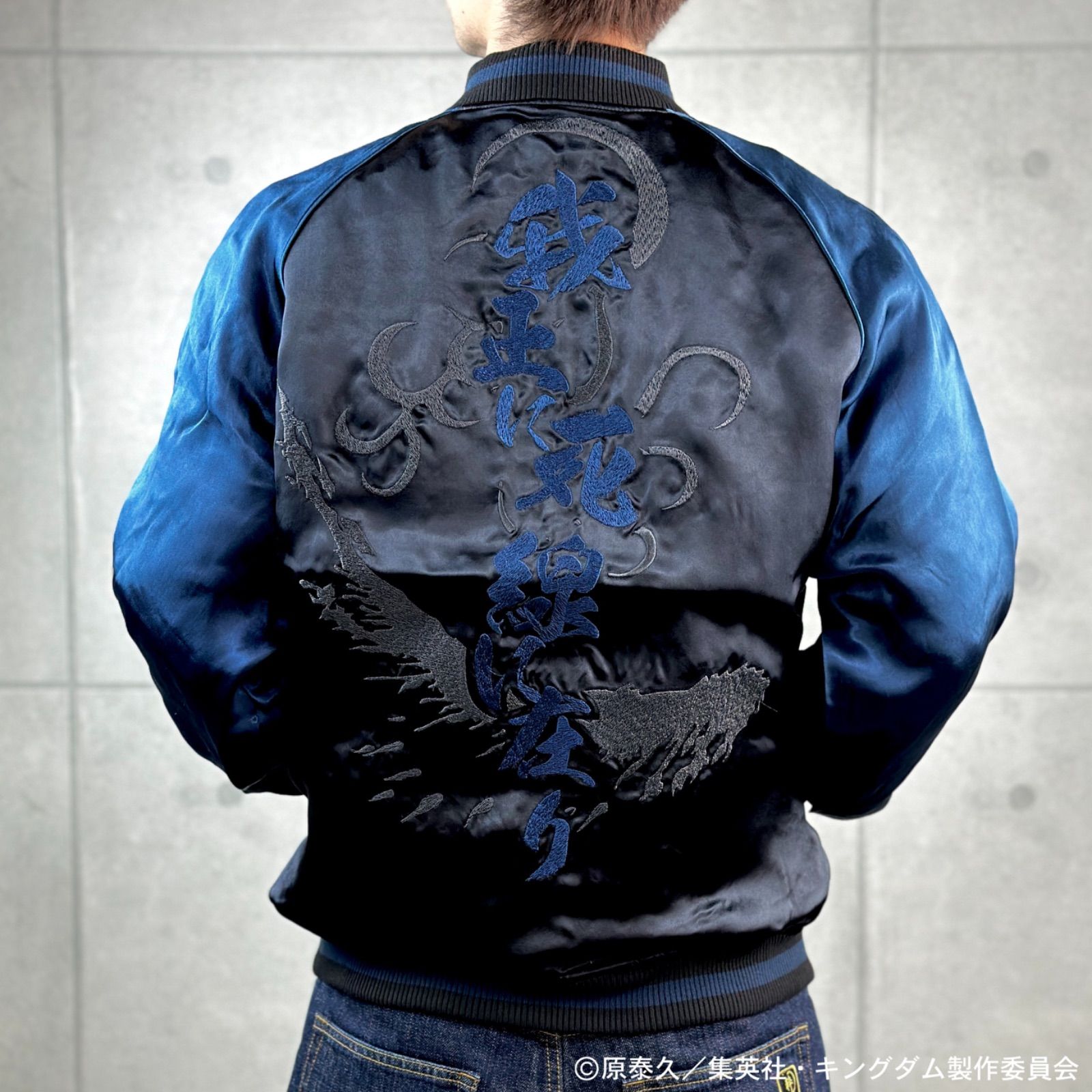 新作】【キングダム × 絡繰魂 ・秦の怪鳥王騎リバーシブルスカジャン