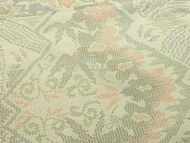 平和屋着物□本場大島紬 7マルキ 草花文 正絹 逸品 DAAS4541sf 平和屋着物