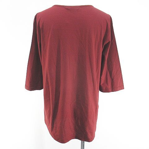 未使用品 ルイテミス LUITHEMIS 七分袖 Tシャツ カットソー 44 茶系 ブラウン 日本製 タグ付 総柄 レディース other - LUITHEMIS 七分袖 Tシャツ カットソー 44 茶系 ブラウン
