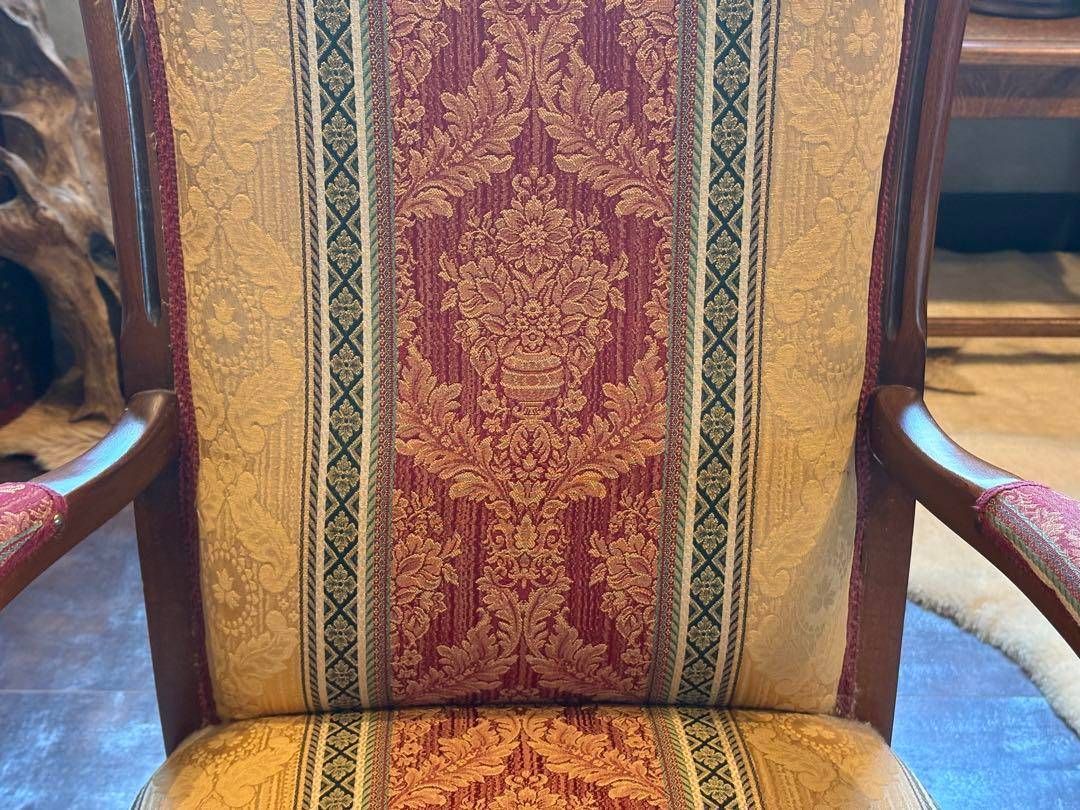 希少　クラシック　ストライプ　ヨーロピアン　鋲打ち　アームチェア　リベット　SZ 希少 クラシック ストライプ ヨーロピアン 鋲打ち アームチェア