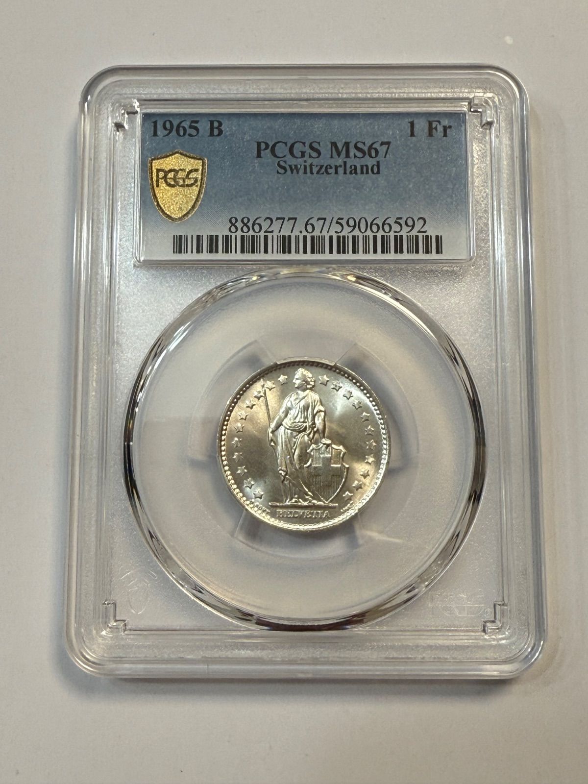 MS67 高鑑定 1965B スイス フラン 銀貨 PCGS MS67 - メルカリ