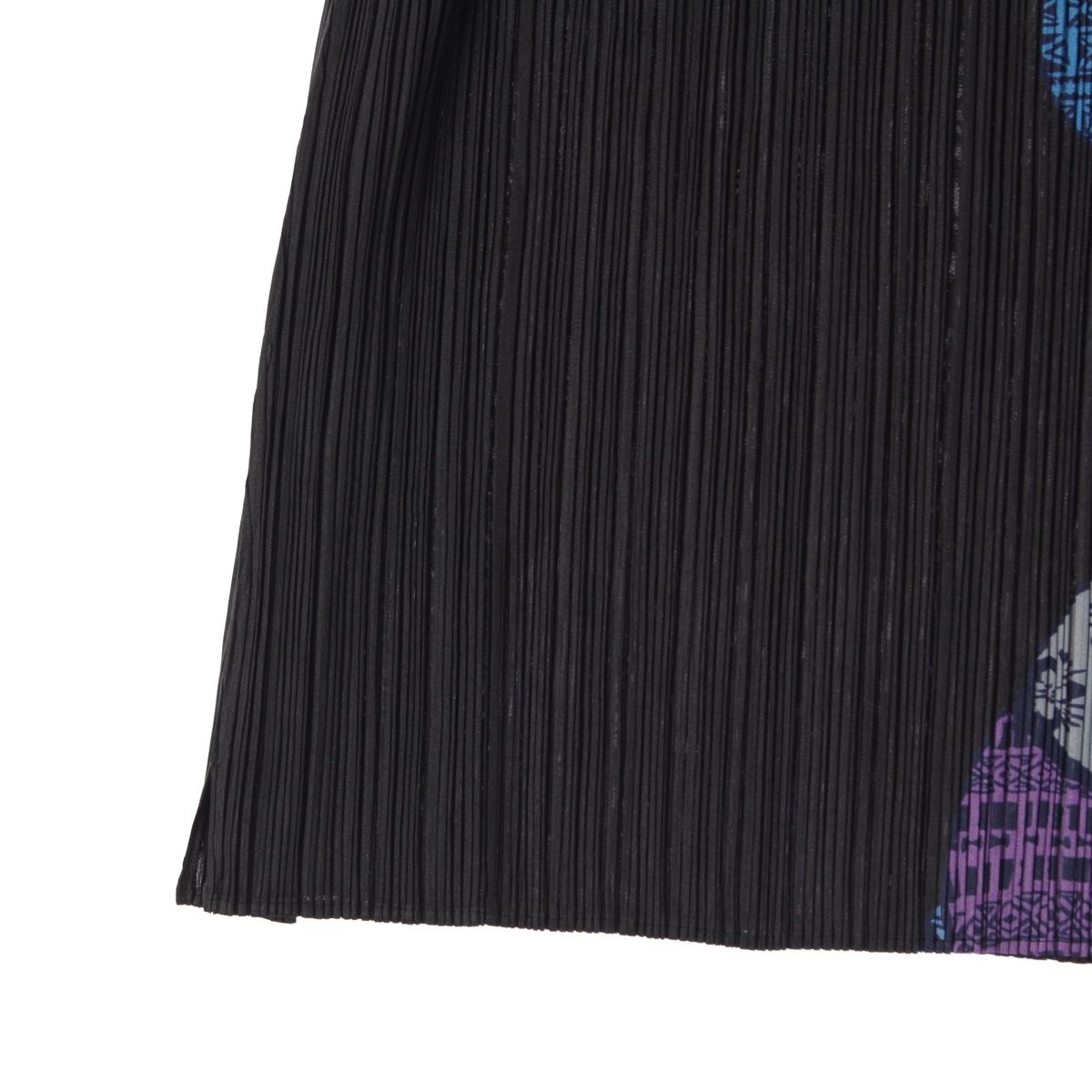 プリーツプリーズ イッセイミヤケ フィッシュプリント 魚柄 ロング スカート ボトムス PP33-JG635 ブラック 3 GULLKHAN_COM