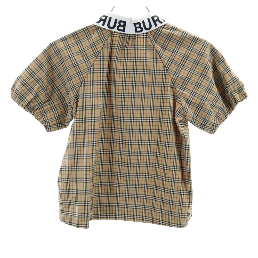 美品✨現行タグ✨バーバリー ノバチェック シャツ ブラウス キッズ 男の子 バーバリー ノバチェック柄 半袖 ブラウス 8Y/128cm ベージュ BURBERRY