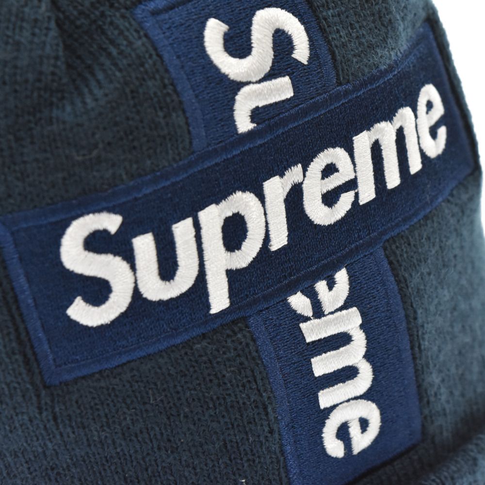 SUPREME (シュプリーム) 20AW × NewEra Cross Box Logo Beanie ニューエラ クロスボックスロゴ ビーニー  ニット帽 帽子 ネイビー - メルカリ