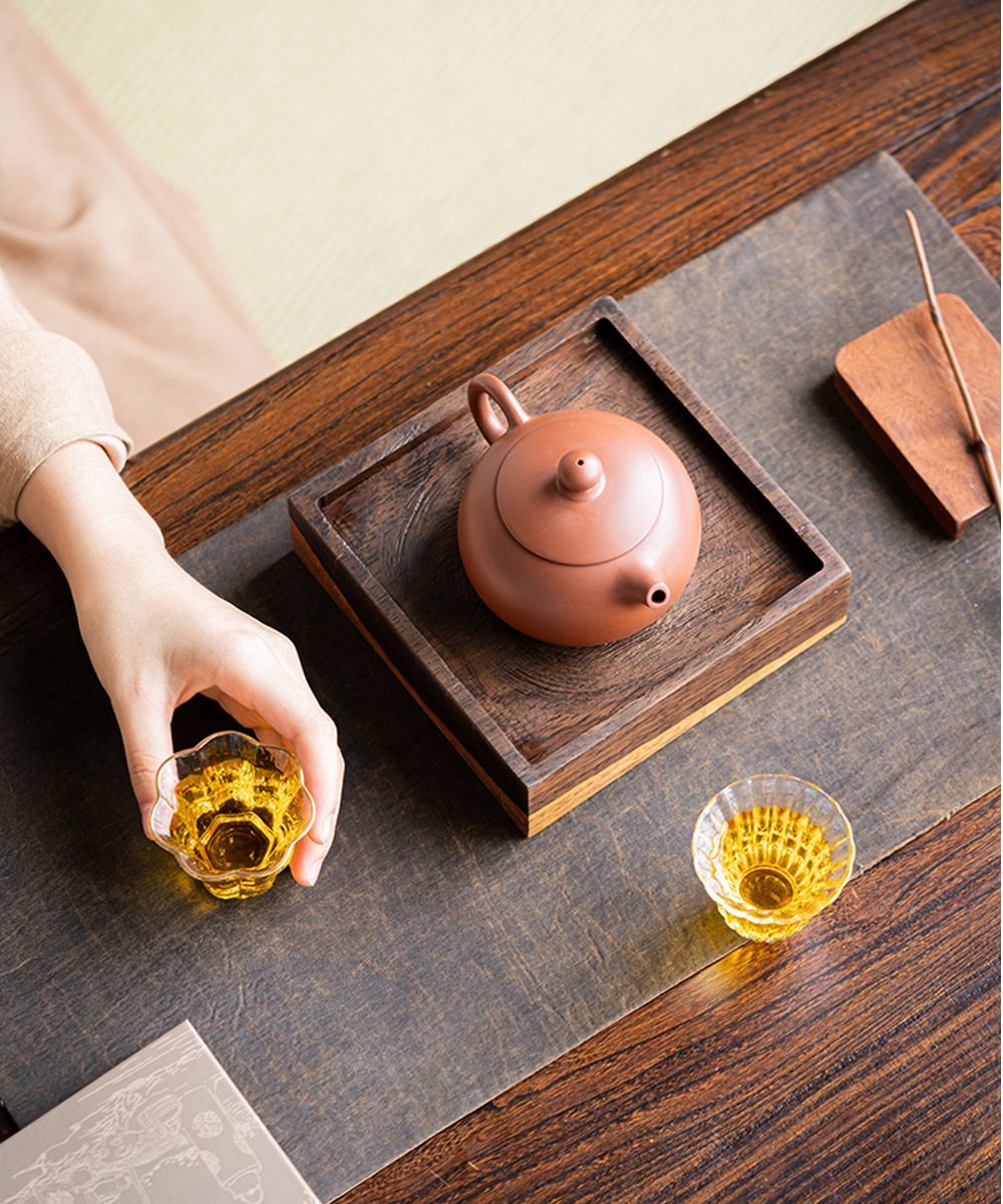 美品 手作り 急須受台 急須置き 茶台 茶盤 貯水式 ティートレー