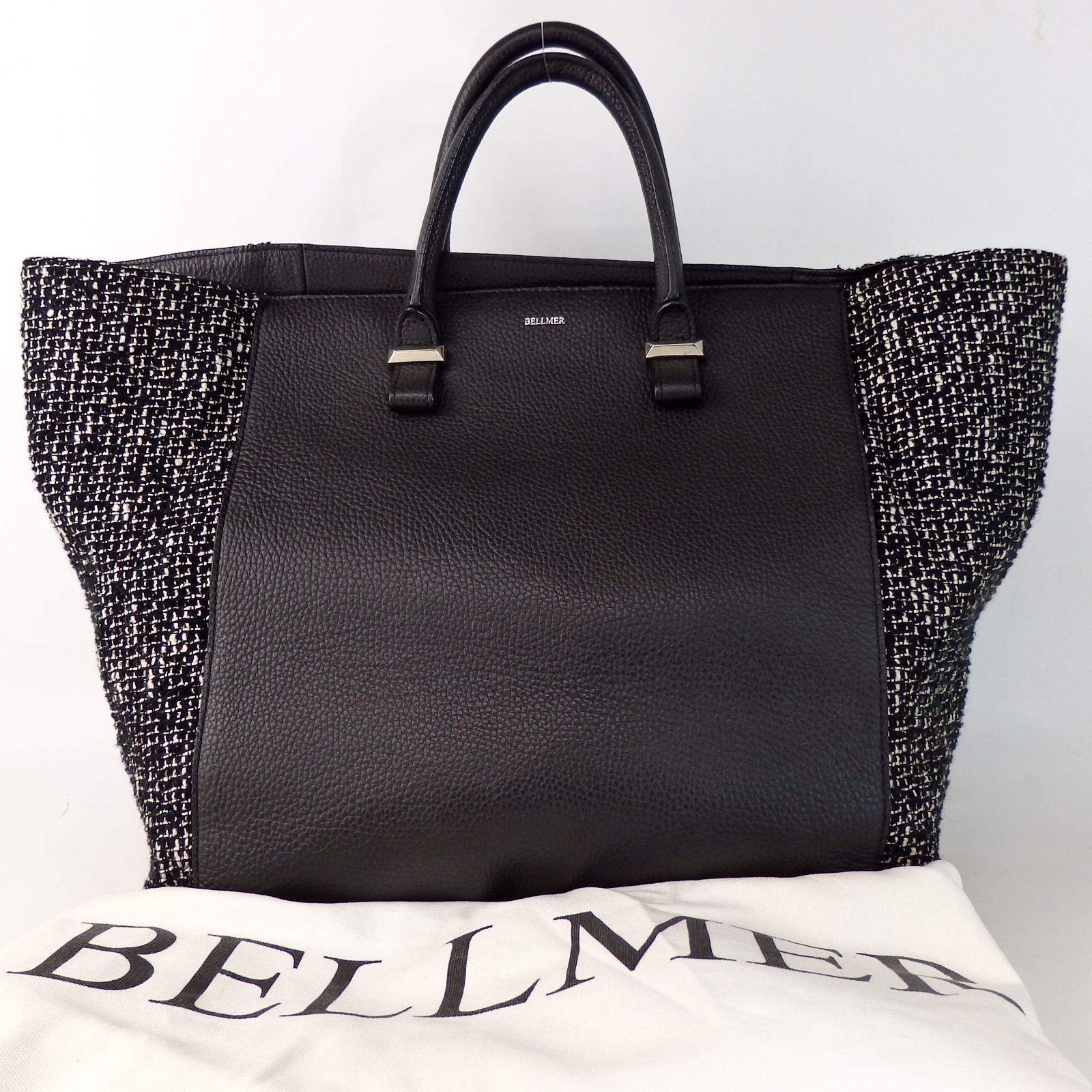 BELLMER】ベルメール ボストンバッグ ハンドバッグ ブラック ホワイト 