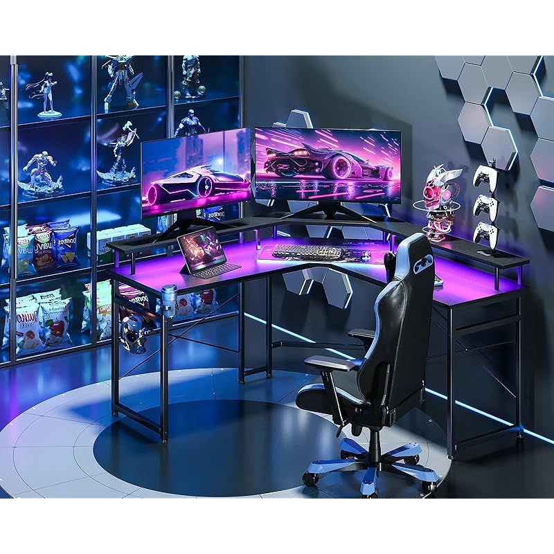 ODK ゲーミングデスク L字 パソコンデスク l字デスク デスク 机 幅129