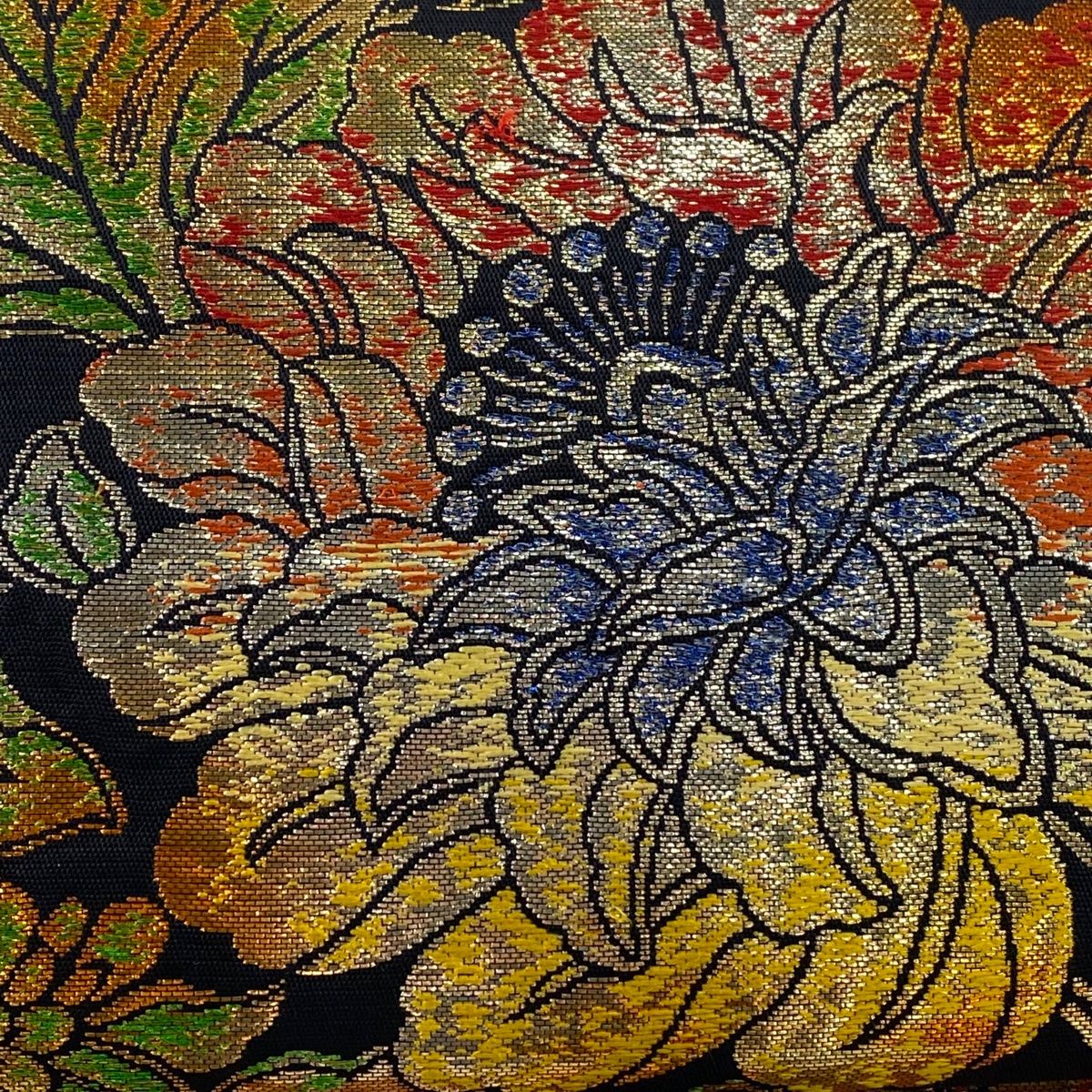 袋帯 美品 名品 草花 箔 黒 六通 正絹 【中古】 - メルカリ