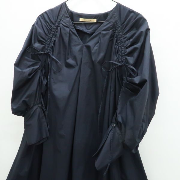 Curensology ドロストスリーブワンピース ロング丈 コットン