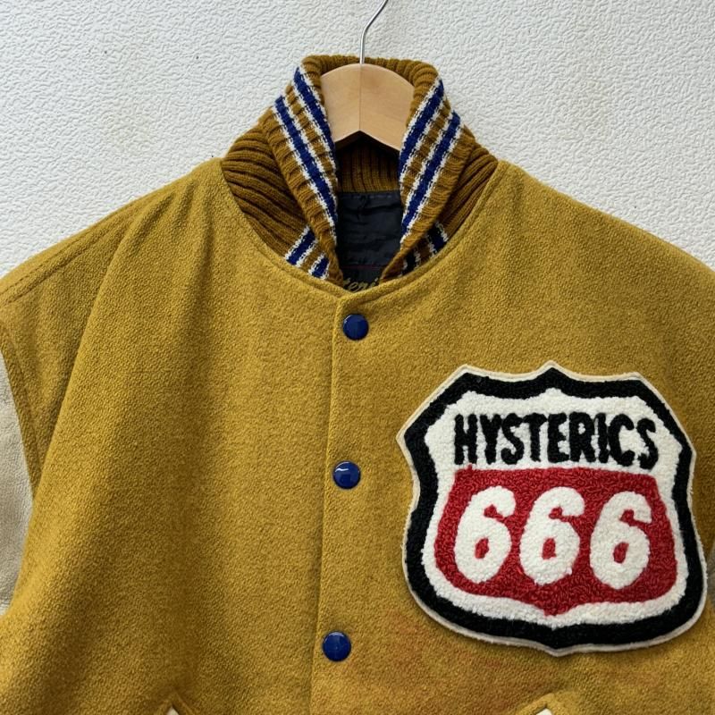 HYSTERIC GLAMOUR ヒステリックグラマー ジャケット、上着 ジャンパー、ブルゾン アルビオン コラボ USA製 ロゴ 666 ワッペン  ウール レザー スタジャン アワード