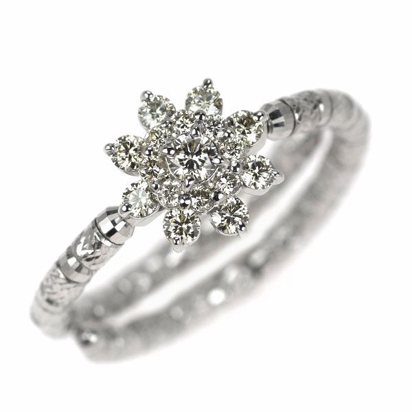 Pt999 ダイヤモンド リング 0.30ct 形状記憶 7号～ フリーサイズ