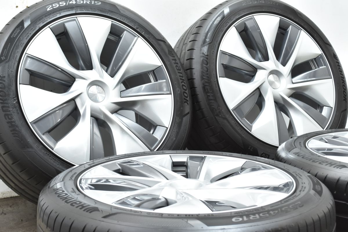 テスラ モデルY 純正 19in 9.5J 45 PCD114.3 ハンコック ベンタス S1 evo3 EV 255 45R19 ホイールのみ販売 品番 1188222-00-B