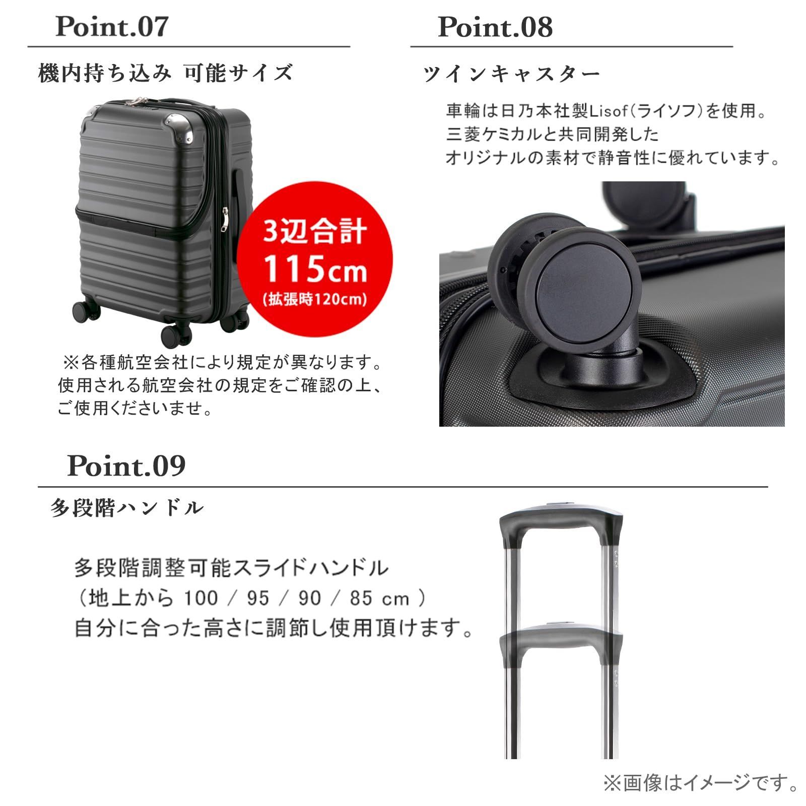 拡張機能付き キャリーケース