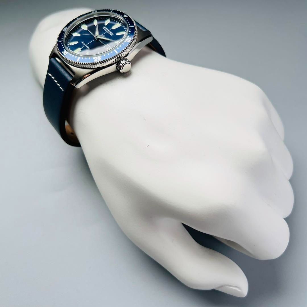 シチズン 腕時計 新品 展示品 エコドライブ 電池不要 メンズ ブルー
