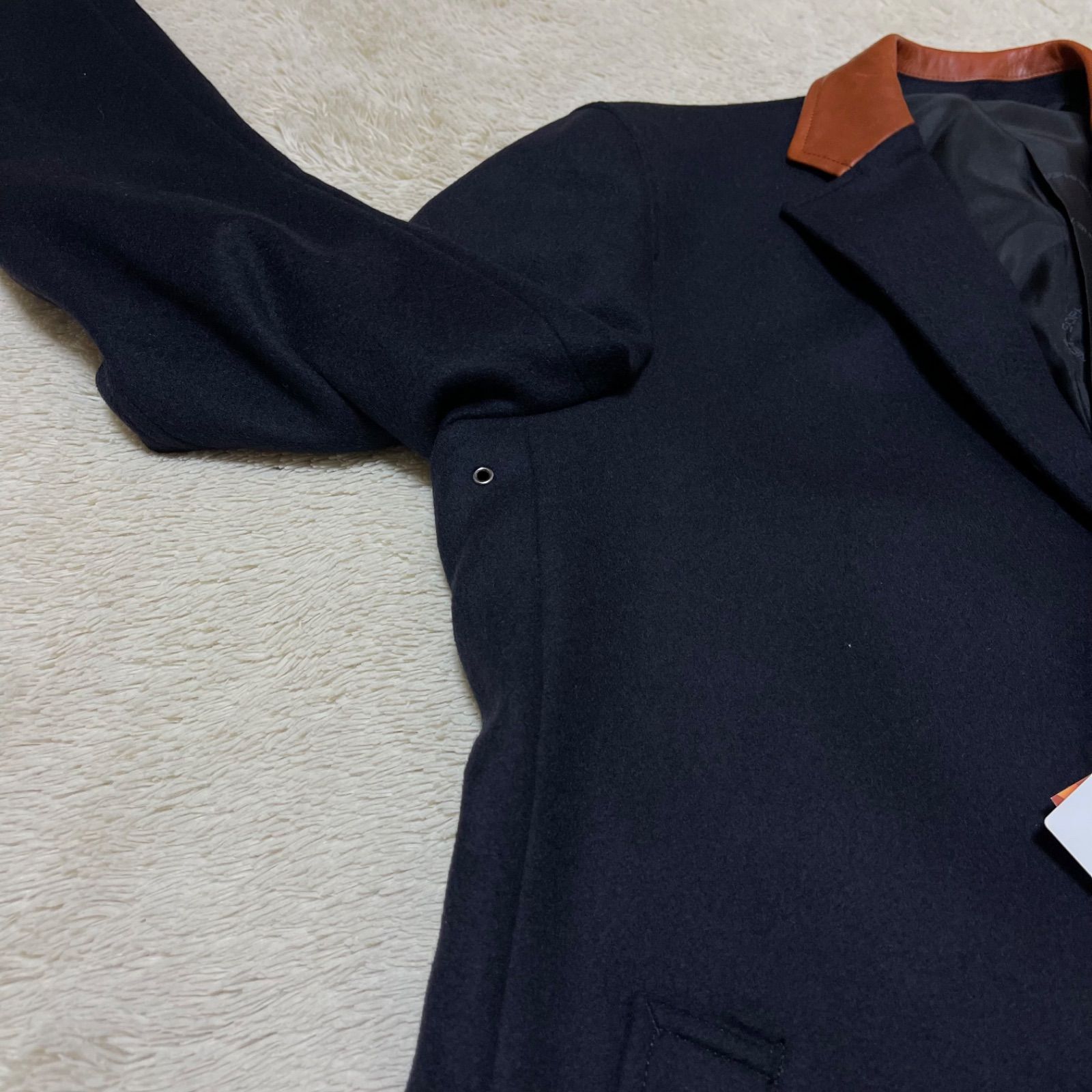 カシミヤ混ウール チェスターフィールドコート