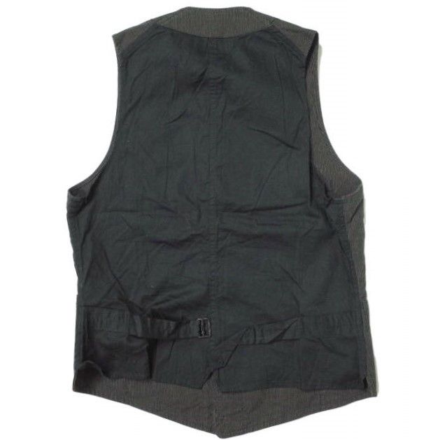 ANATOMICA アナトミカ フランス製 SAGAN VEST - COTTON WABASH STRIPE コットンストライプサガンベスト S BLACK ジレ ハンティング トップス g8727