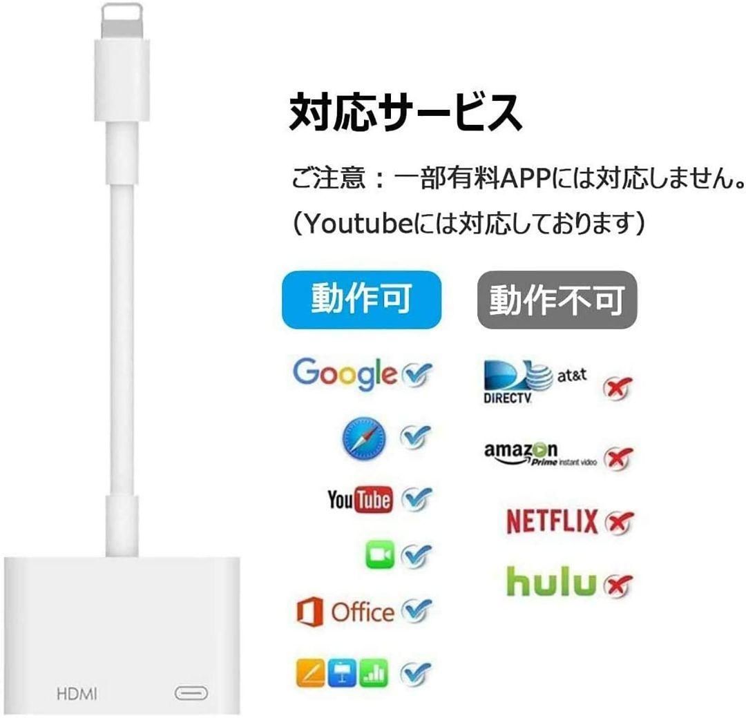 iPhone iPad HDMIに変換 ケーブルYoutube対応 - メルカリ