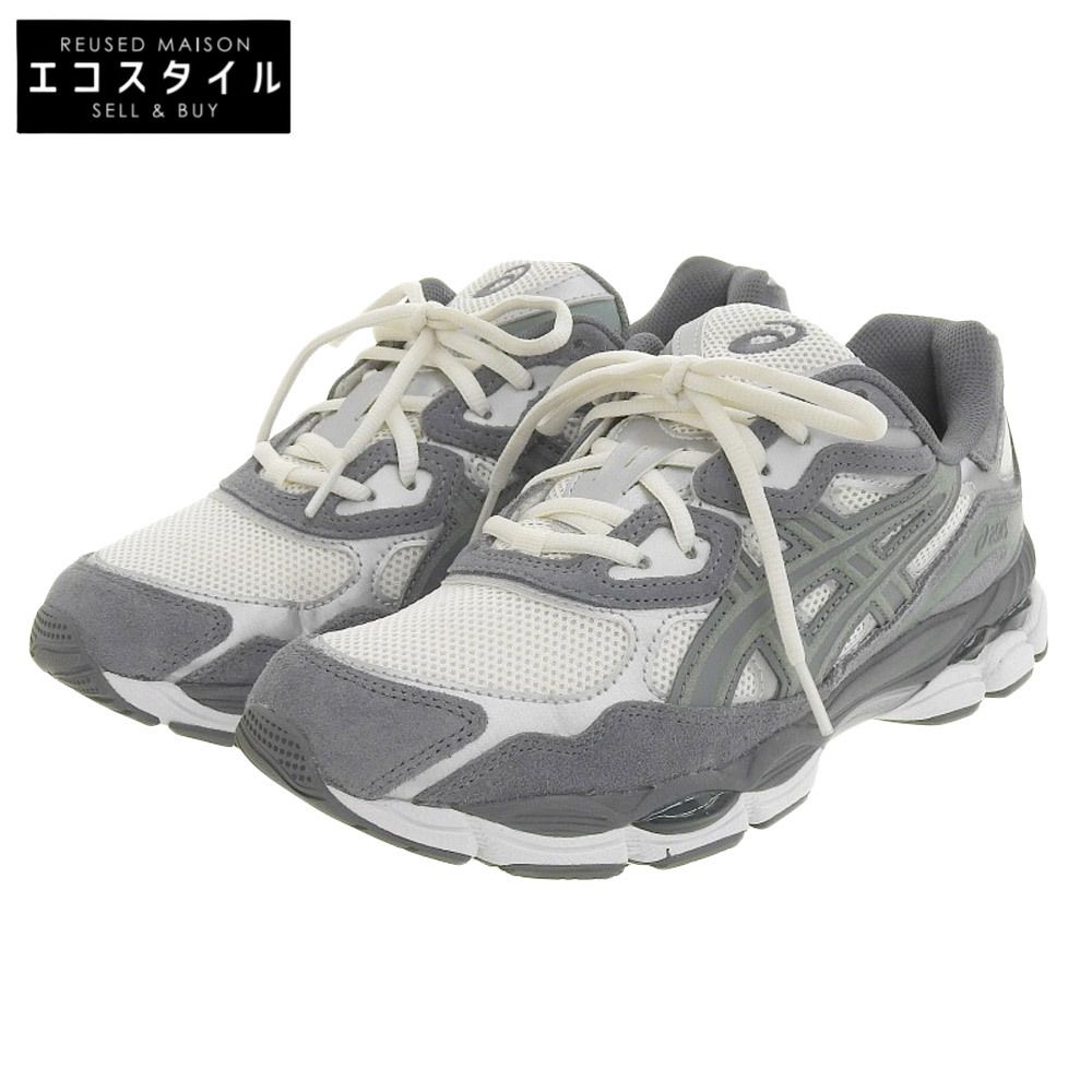 asics アシックス 新品同様 asics アシックス GEL-NYC Cream/Steel Grey スニーカー シューズ メンズ グレー 26.5cm 1203A383 26.5