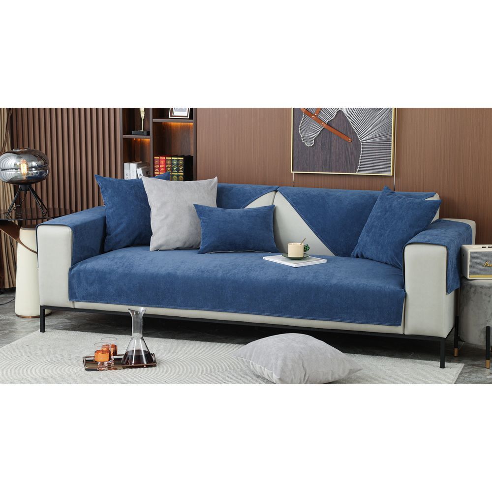 ダークブルー  70×210cm  ソファーカバー ソファーシーツ ３人かけ かけるだけ ksofa13 ソファーカバー かけるだけ 3人掛け ソファカバー 三人掛け ソファ カバー ソファー 滑り止め 撥水 はっ水 
