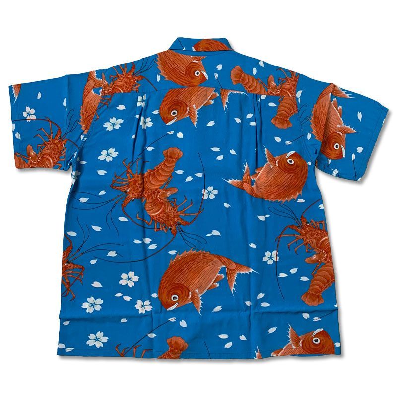 SUN SURF サンサーフ SUN SURF SPECIAL EDITION SYMBOL OF GOOD LUCK 半袖 アロハシャツ ハワイアンシャツ 鯛 伊勢海老 縁起物 レーヨン壁縮緬 バンブーボタン ハワイ aloha SS39483