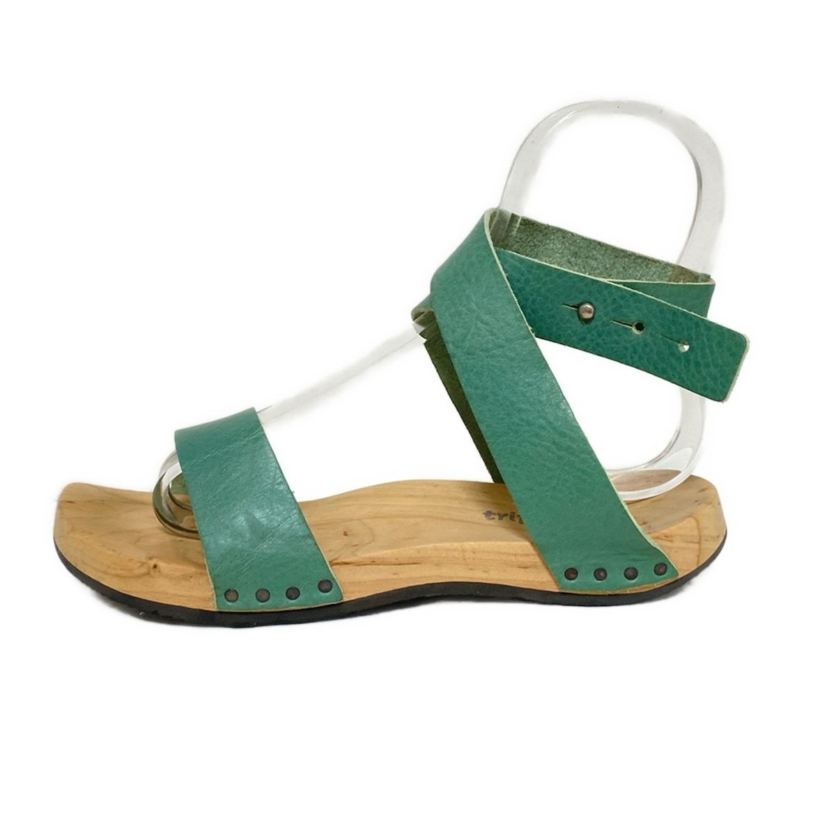 trippen トリッペン サンダル 37 レディース - ブルーグリーン レザー