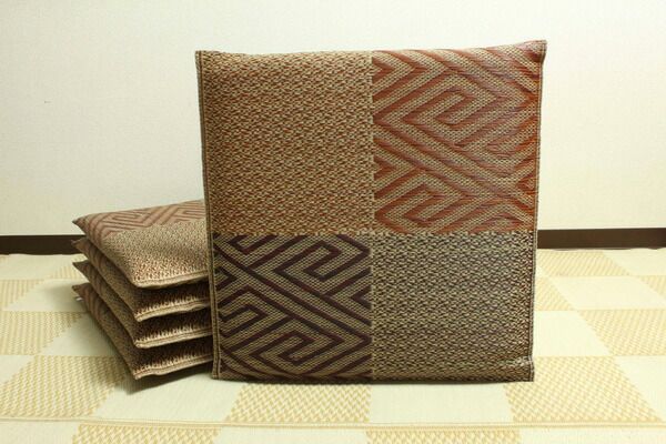 い草 座布団 織込千鳥 5枚組 ブラウン 約55×55cm×5P 抗菌 防臭 調湿 五風 〔リビング 来客 和室〕 代引不可 NEXPOTALLINN_EU