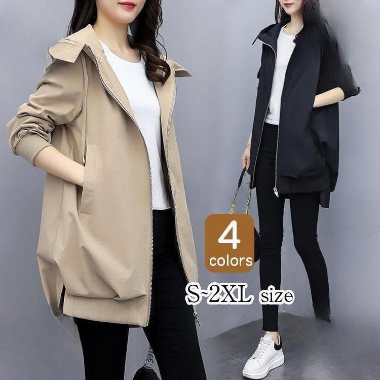 パーカー アウター レディース ジップアップ パーカー 春秋 ゆったり ジップパーカー フード付き アウター カジュアル 韓国風 大きいサイズ 40代 30代 20代【0912】