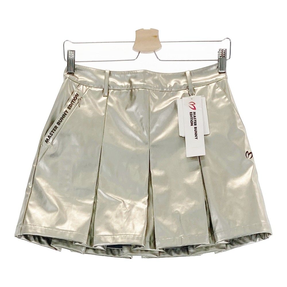 サイズ 0 MASTER BUNNY EDITION マスターバニーエディション フェイクレザー プリーツスカート シルバー系 240101281833 ゴルフウェア レディース ストスト