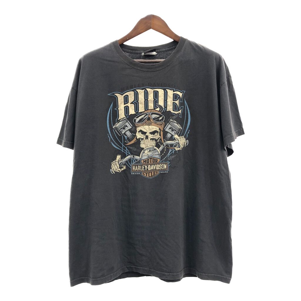 HARLEY DAVIDSON ハーレーダビッドソン 半袖Ｔシャツ 大きいサイズ ロゴ グレー (メンズ XX-LARGE) 中古 古着 Q6154