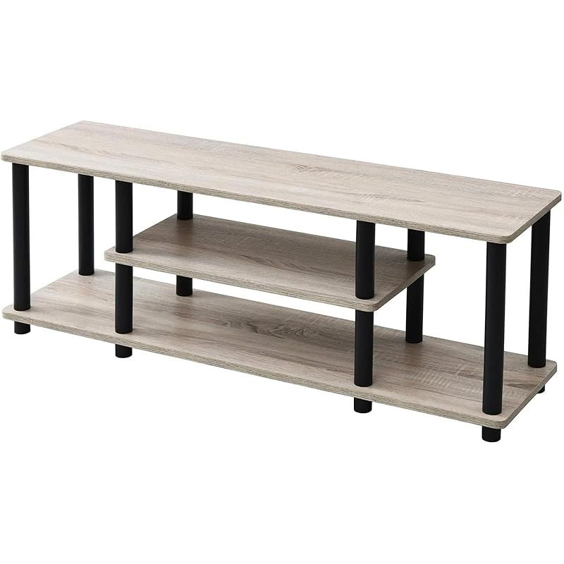 山善(YAMAZEN) テレビ台 43型対応 幅111.5×奥行29.5×高さ41.5cm A4対応 かんたん組立 工具不要 収納棚 オーク/ブラック YWTV-1130(OAK3/BK) 1