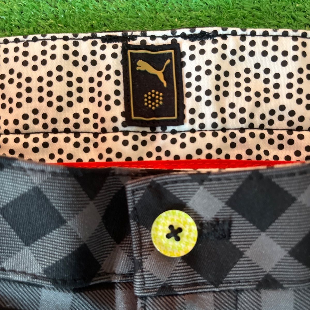 新品】PUMA GOLF プーマゴルフ ストレッチパンツ チェック柄 ブラック