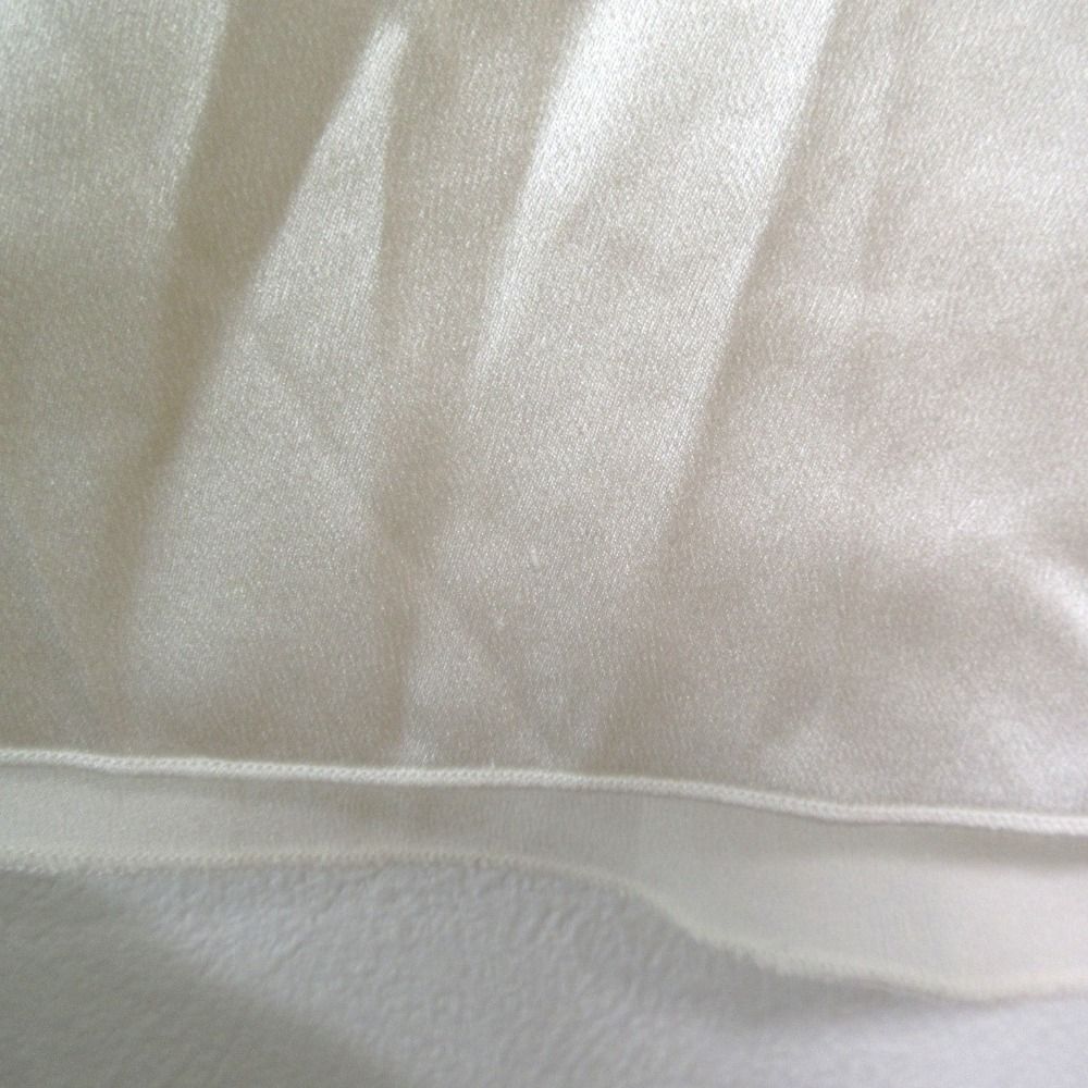  DOLCE-GABBANA ドルチェ＆ガッバーナ シルクブレンド レース リボン Vネック ノースリーブ ブラウス 40 アイボリー×ブラック レディース 古着 ノースリーブ シャツ ブラウス