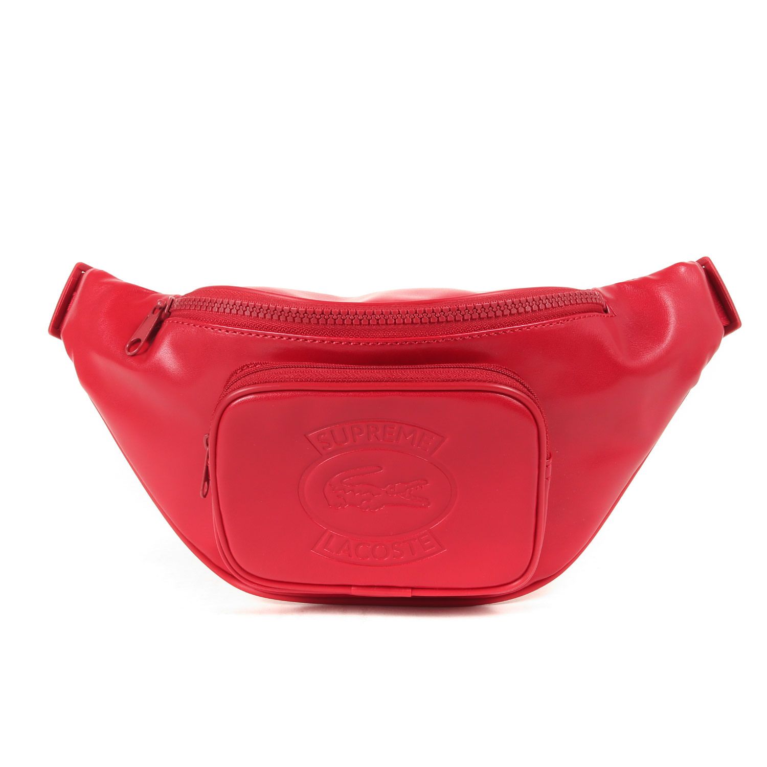 レッド】supreme × LACOSTE ウエストバッグ 赤 シュプリーム Supreme