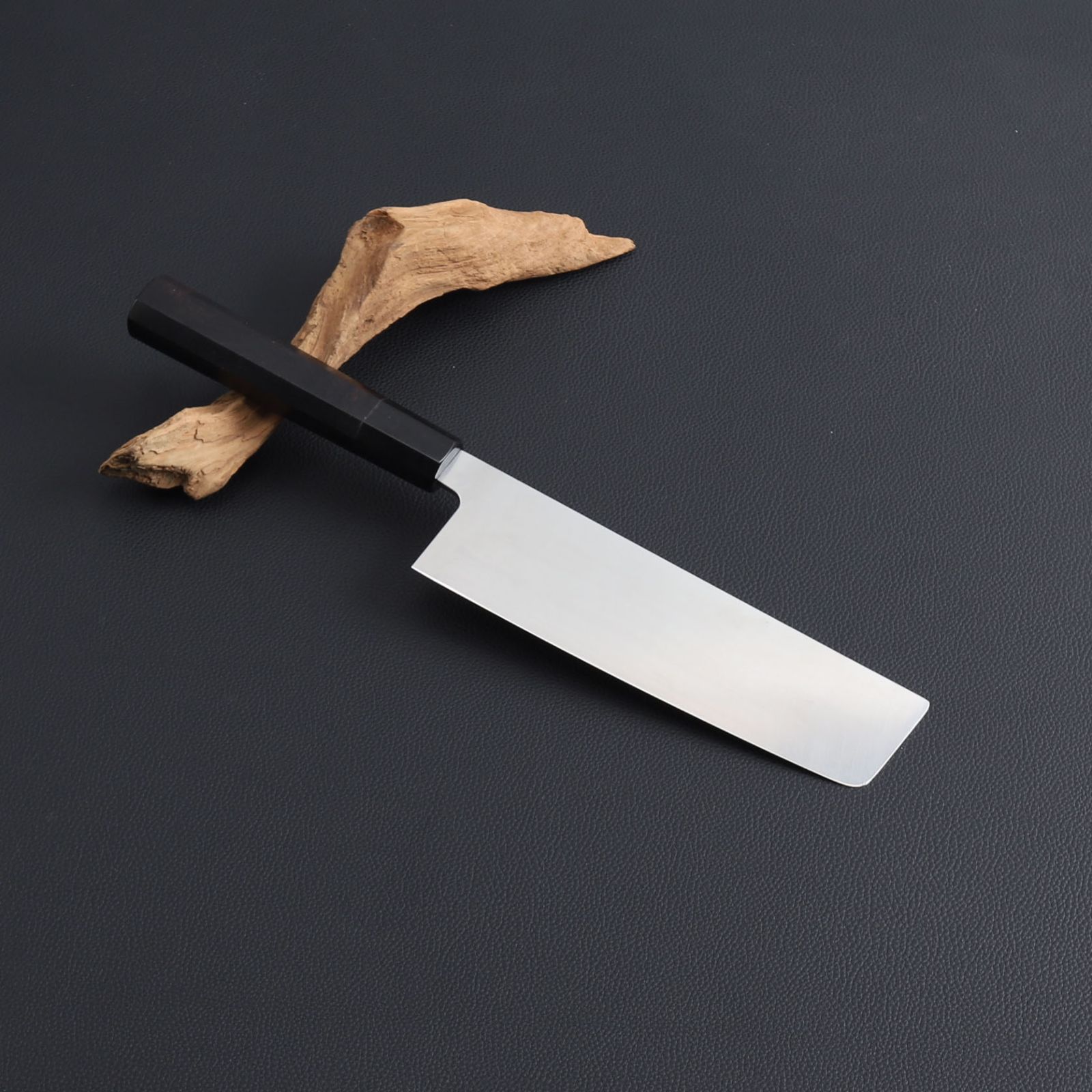 菜切包丁 両刃包丁 6寸 刃渡り180mm 普通表面仕上げ 本刃付け 八角柄 時選択