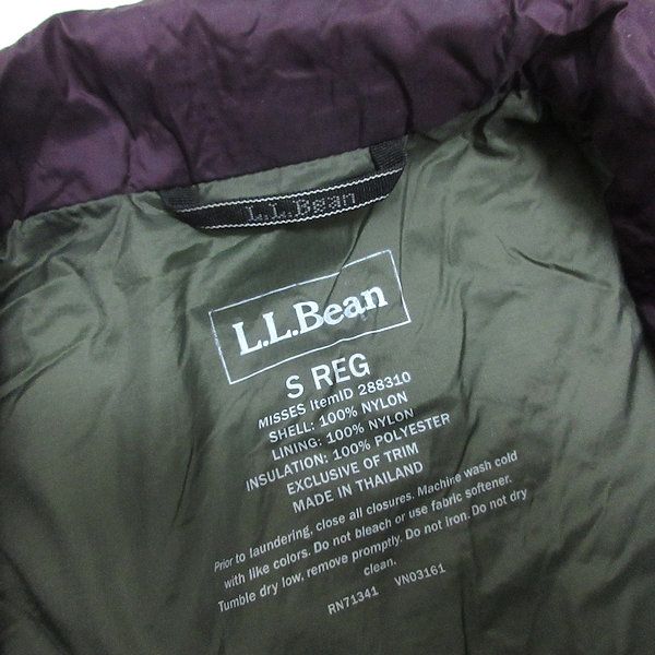 G■エルエルビーン/L.L.bean PRIMALOFT プリマロフトベスト/288310【S】紫/LADIES/372【中古】■