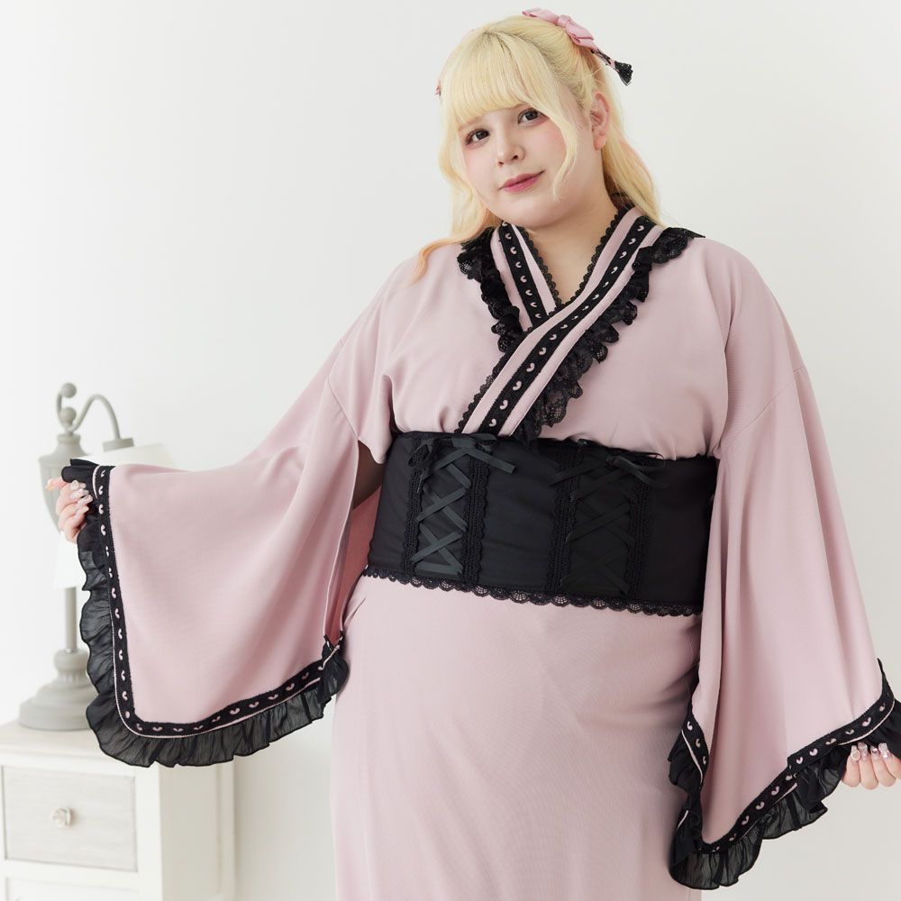 さ*え様 公式完売　夢展望　フリルティアード浴衣　セパレート　２部式　上下セット 夢展望公式 [新品未使用] ハートレースフリルセバレート浴衣
