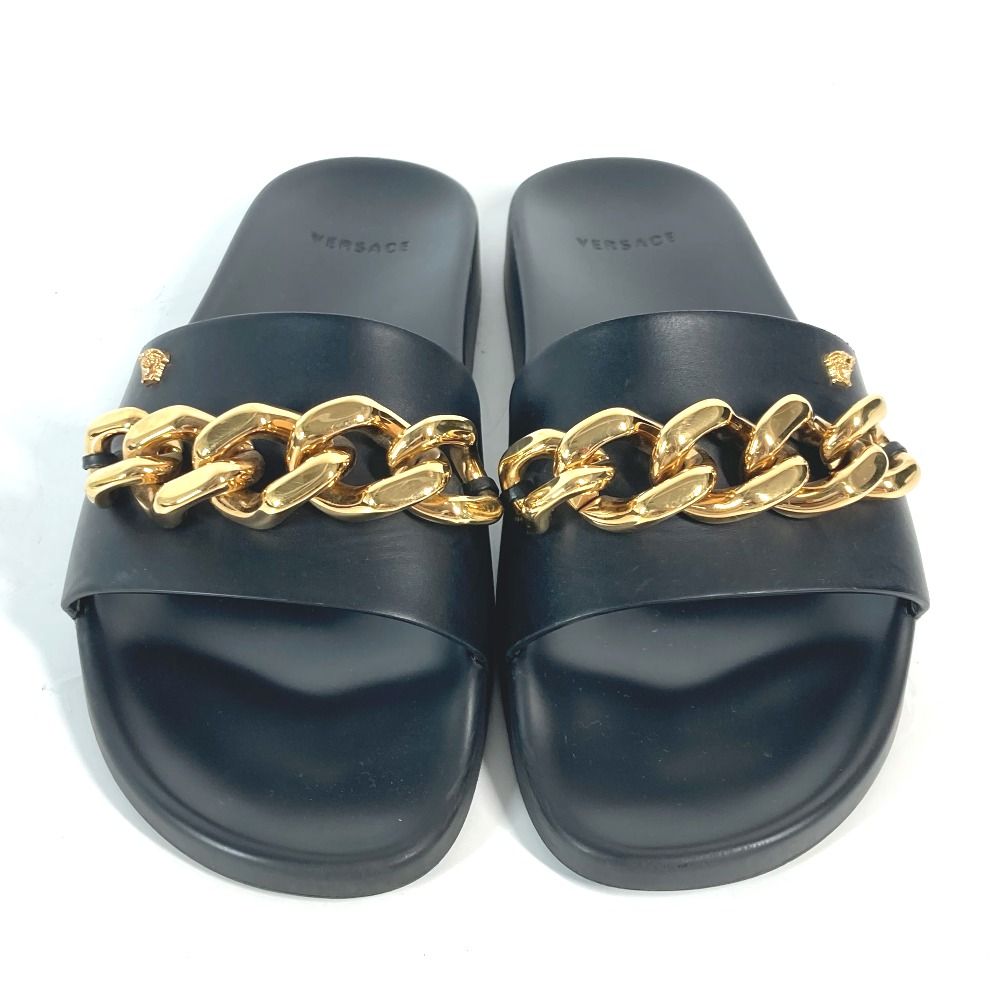 VERSACE ヴェルサーチ サンダル チェーン メデューサ レザー