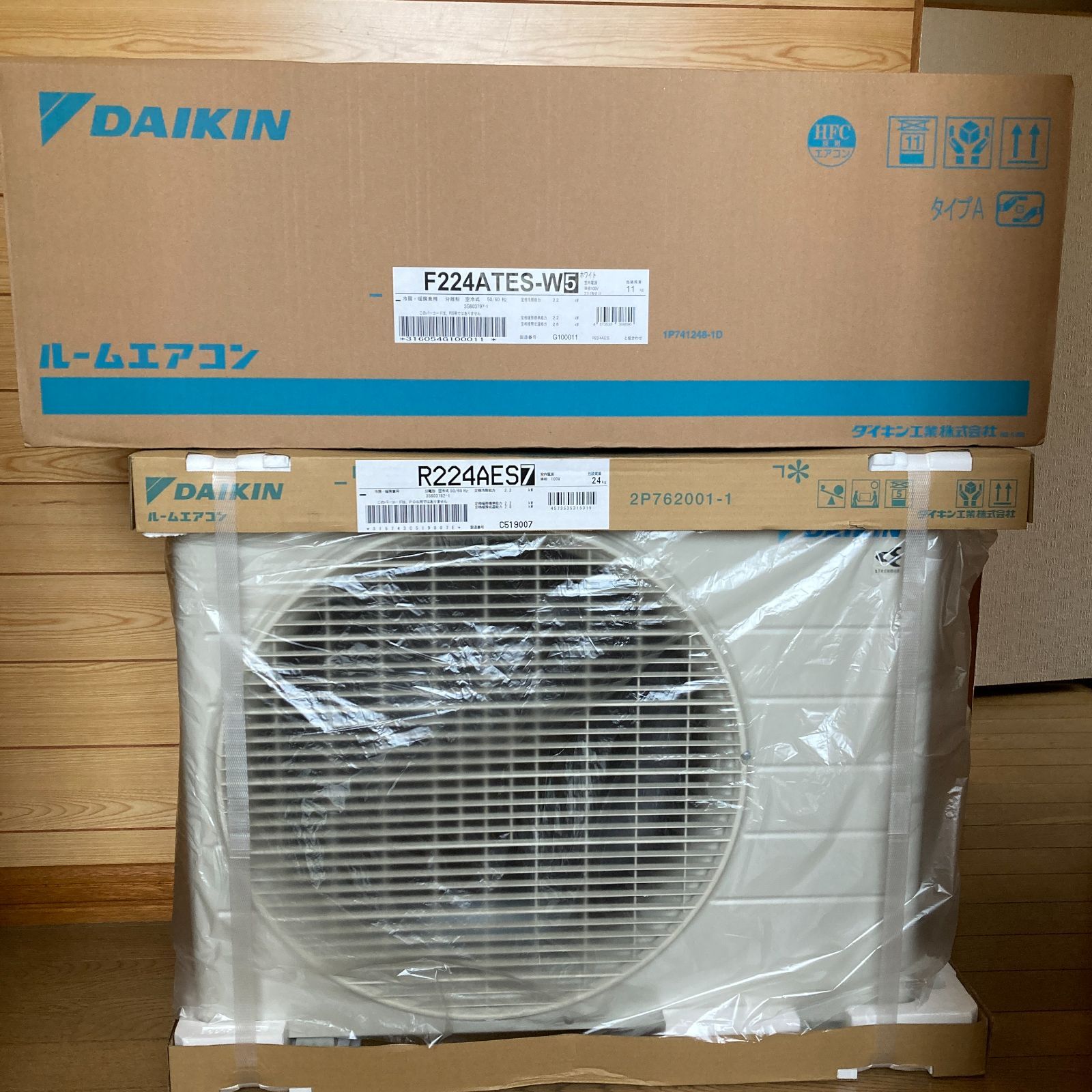 新品 未使用 ダイキン 6畳用 ルーム エアコン 室外機セット F224ATES 
