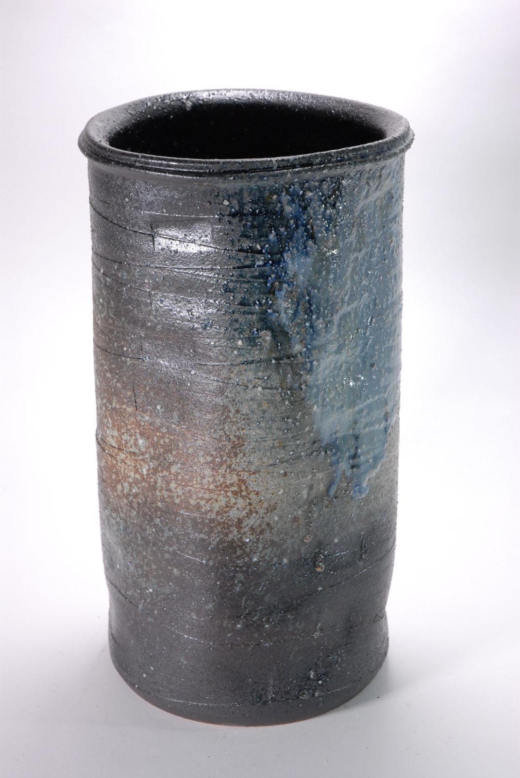 信楽焼 陶器 傘立 】 古信楽三彩傘立 新品 （信楽焼・陶器・傘立・梅雨