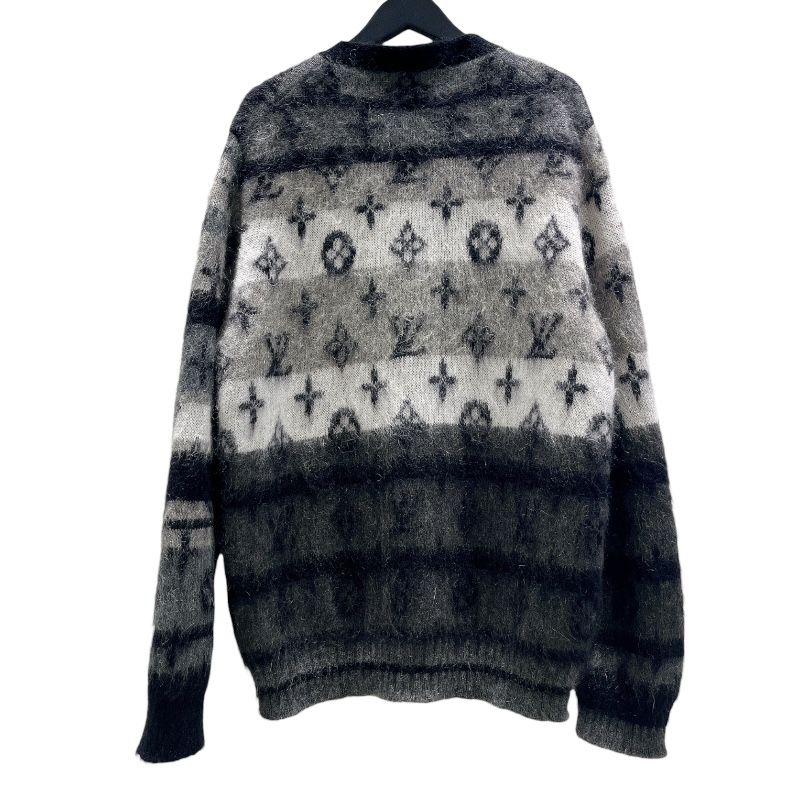 Louis Vuitton グレー ニット カーディガン XSモノグラム柄希少 Louis Vuitton グレー ニット カーディガン XSモノグラム柄希少