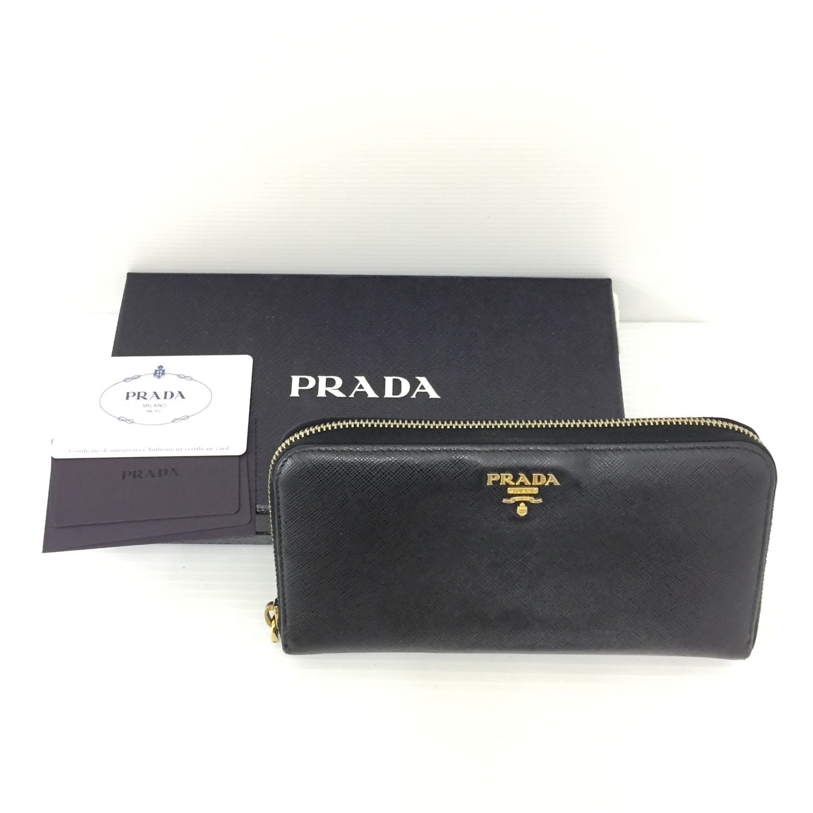 正規品保証】PRADA プラダ 1ML506 ラウンドファスナー 長財布 ブラック