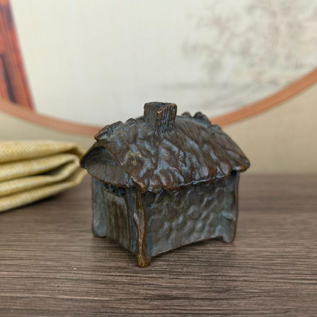 銅製 香炉 樹屋香炉 茶台薫香炉 香道具 装飾品工芸品 置物
